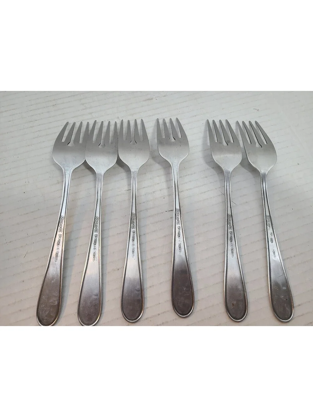 Lot of 6 Rogers Vintage Rose Pattern Flatware Forks MCM